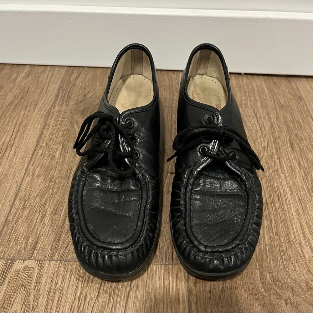 SAS Women's Black Leather Oxfords - Comfort Shoes - Size 8.5 - Picture 10 of 16